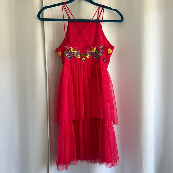 Beaded Tulle Mini Dress - Picture 8 of 12